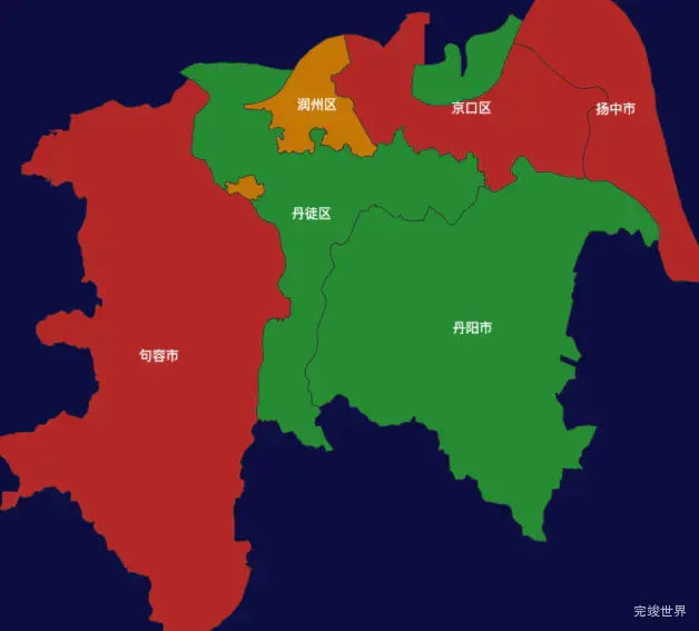 echarts镇江市地区地图geoJson数据